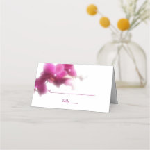 Carte de Mariage pliée pour orchidée rose