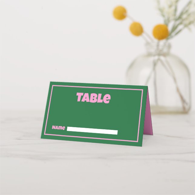 Placement Carte de Mariage Retro Pink (Devant)