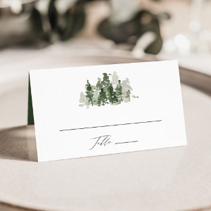 Placement Carte de Mariage Rustique de la forêt de pins