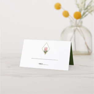 Placement Carte de Mariage Rustique King Protea