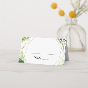 Placement Carte de Mariage Tropical de destination géométriq