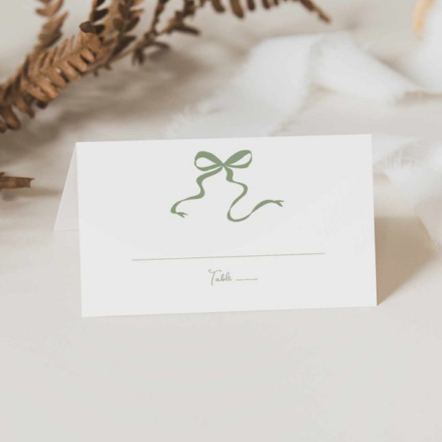 Placement Carte de Mariage Whimssage Green Bow (Créateur téléchargé)