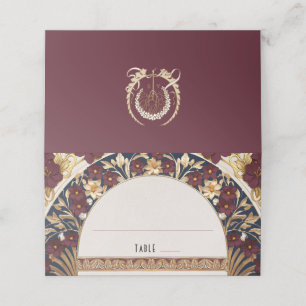 Placement Carte de nom Bourgogne Mariage Table Vintage