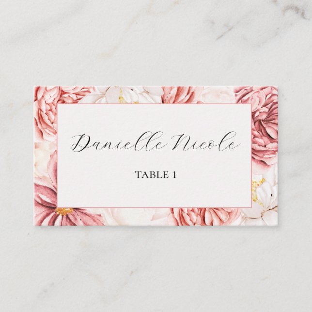 Placement Carte de nom de la fête du thé du jardin (Devant)