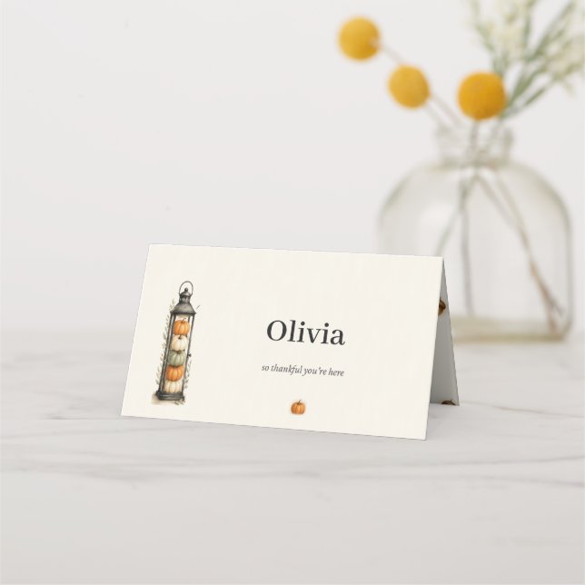 Placement Carte de nom de lieu pour invité de Thanksgiving L (Devant)
