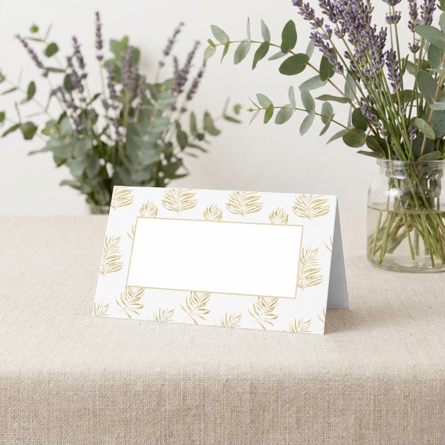 Placement Carte de nom d'invité de la réception de mariage d (Fern leaf wedding reception guest name table card. place card)