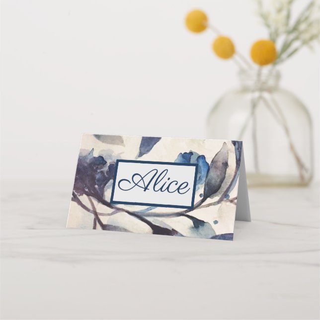 Placement Carte de nom pliée - Fleur de feuillage lilas 2 (Devant)