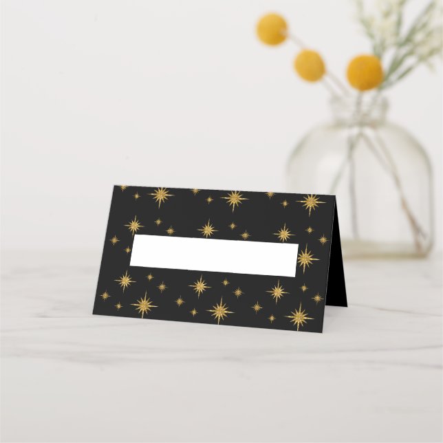 Placement Carte de nom pliée - Nuit étoilée (Devant)