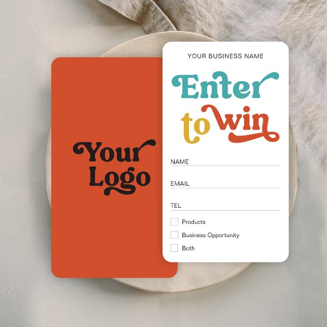 Placement Carte de nom Retro Raffle Logo tendance Billet d'a (Créateur téléchargé)