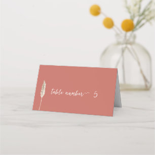 Placement Carte de numéro de table Boho Ochre simple et élég