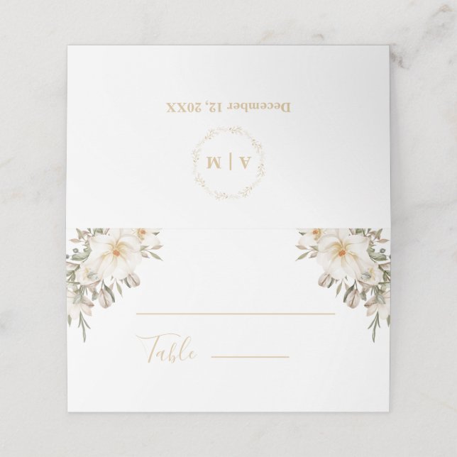 Placement Carte de numéro de table pliée de la réception de  (Extérieur déplié)