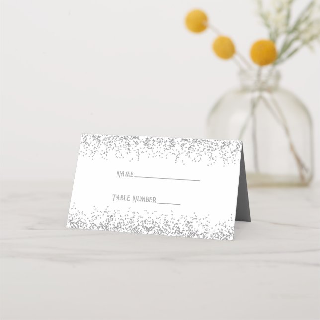 Placement Carte de Parties scintillant Silver Sparkle (Devant)