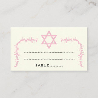 Placement Carte de place Bat mitzvah Rose Star de David dama