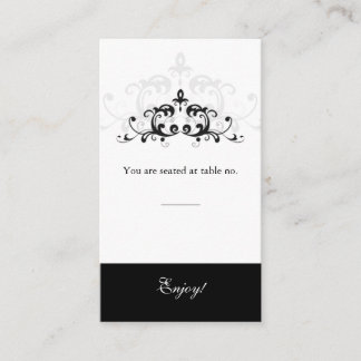 Placement Carte de place Black White Formal Embellising