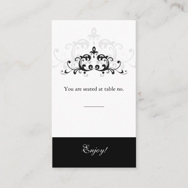 Placement Carte de place Black White Formal Embellising (Devant)