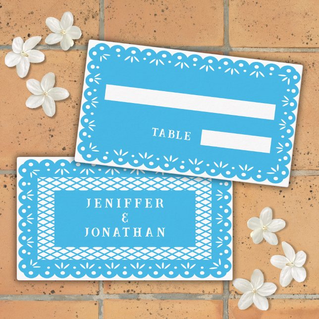 Placement Carte de place BLUE MEXICAN PAPEL PICADO (Créateur téléchargé)