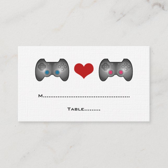 Placement Carte de place Blue Pink Cute Gamer (Devant)