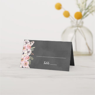 Placement Carte de place Boho Floral Chalkboard