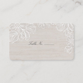 Placement Carte de place Burlap and Lace Table