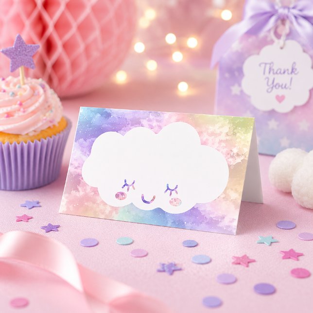 Placement Carte de place Cloud Nine pour anniversaire – Ciel (Cloud Themed Birthday Place Cards)