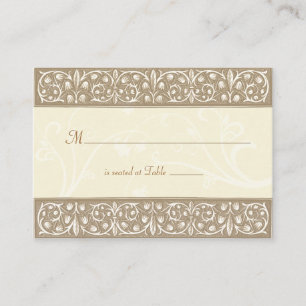 Placement Carte de place Crème Frise Ornementale