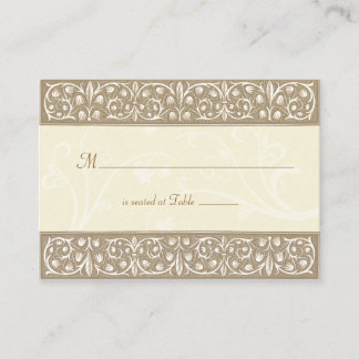 Placement Carte de place Crème Frise Ornementale