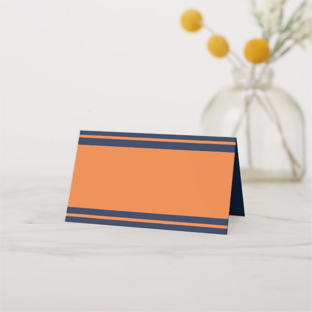 Placement Carte de place de fête d'anniversaire rayée bleu m (Devant)