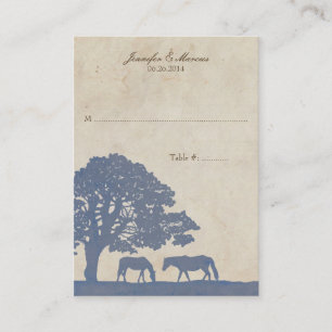 Placement Carte de place de la Ferme du Cheval Vintage bleu 