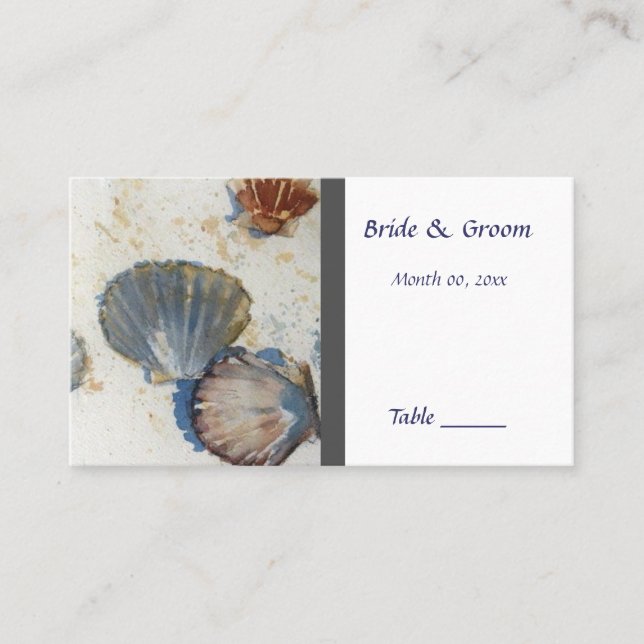 Placement Carte de place de la table de mariage de plage (Devant)