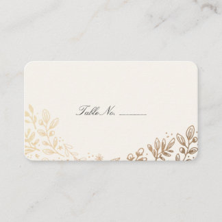 Placement Carte de place de la table des fleurs de récolte