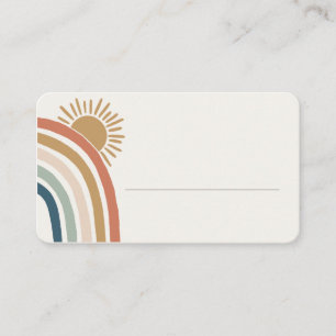 Placement carte de place de l'arc-en-ciel boho