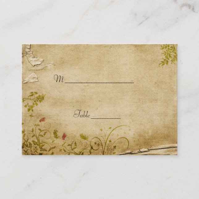 Placement Carte de place de table aux fleurs antiques (Devant)