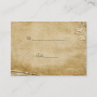 Placement Carte de place de table en papier ancien