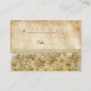 Placement Carte de place de table Fleurs vintages