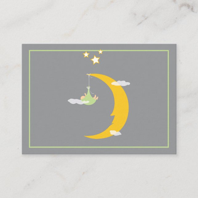 Placement Carte de place de table Lune et Étoiles (Devant)