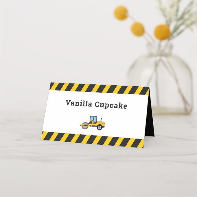 Placement Carte de place des deux côtés Cute Construction Ca (Devant)