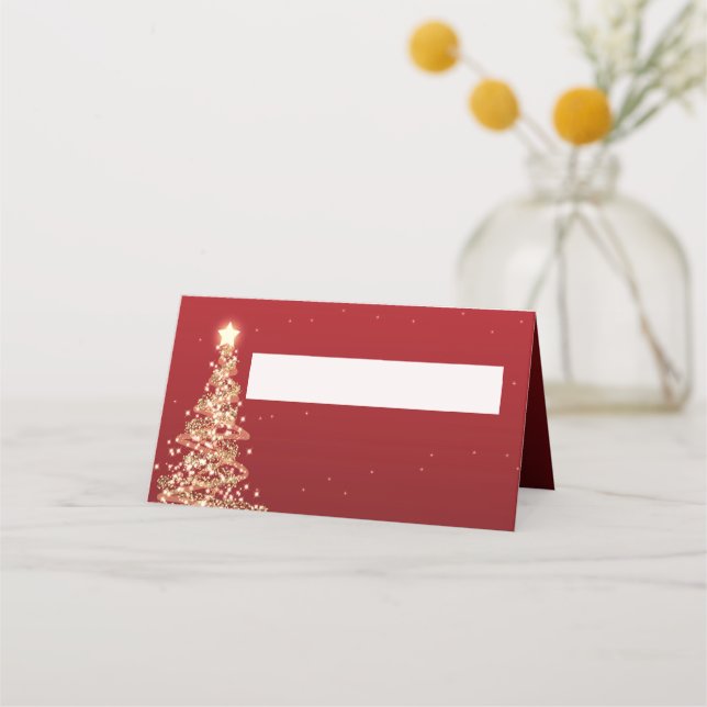 Placement Carte de Place Élégant Mariage de Noël Rouge (Devant)