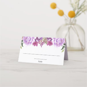 Placement Carte de place élégante à fleurs de lavande violet