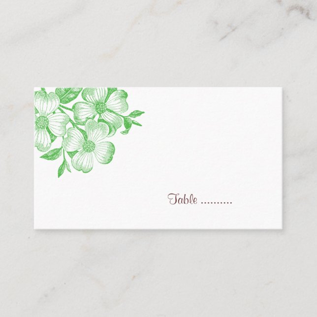 Placement Carte de place Fleur Dogwood (Devant)
