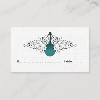 Placement Carte de place Guitare turquoise Swirls