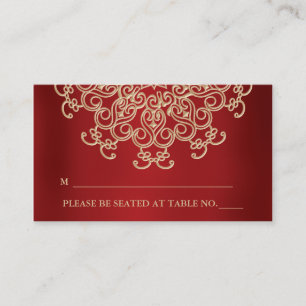 Placement Carte de place inspirée des Indiens rouge et or
