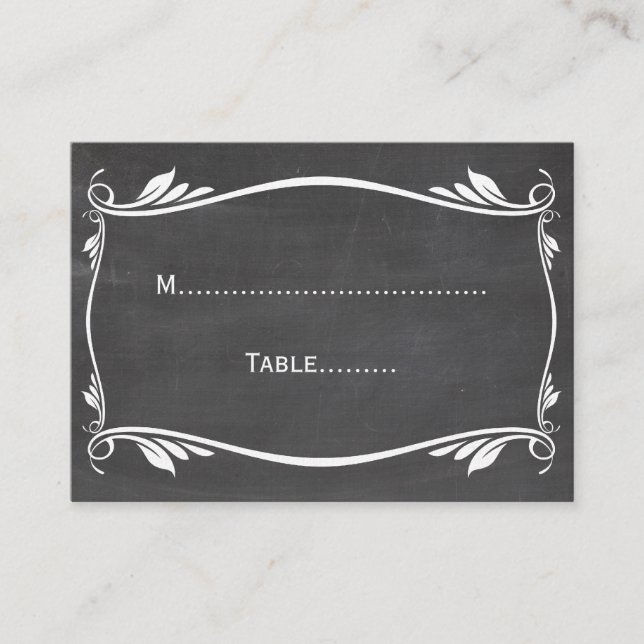 Placement Carte de place Ivoire Flourd Chalkboard (Devant)