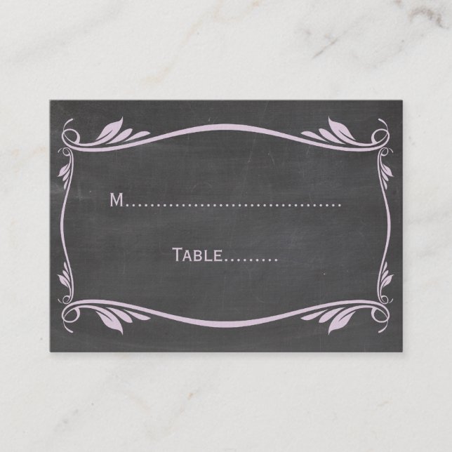 Placement Carte de place Lilac Flourf Chalkboard (Devant)