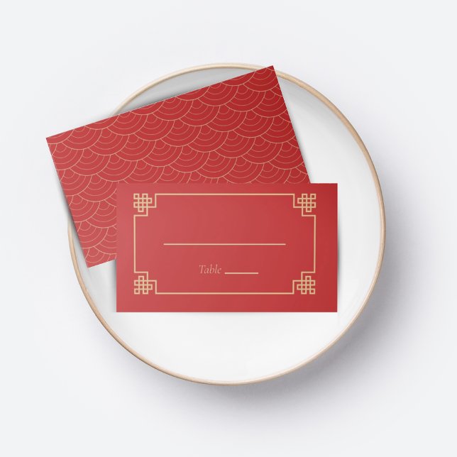 PLACEMENT CARTE DE PLACE MARIAGE CHINOISÉRIE ROUGE (Créateur téléchargé)