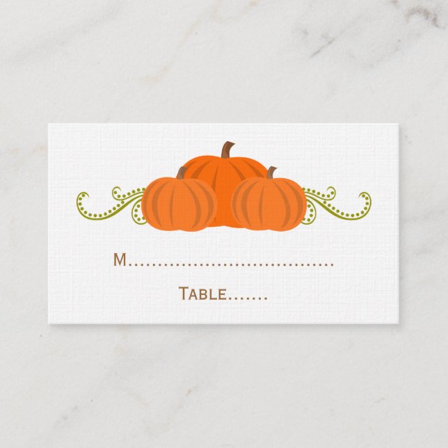 Placement Carte de place Mariage de automne citrouille (Devant)