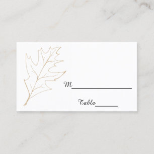 Placement Carte de place Mariage en feuilles de chêne d'auto