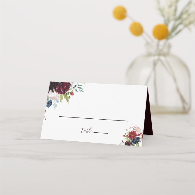 Placement Carte de place Mariage Floral de la marine bourgui (Devant)