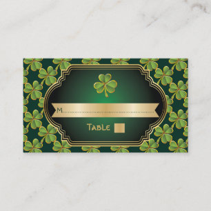Placement Carte de place mariage Gold green Irish