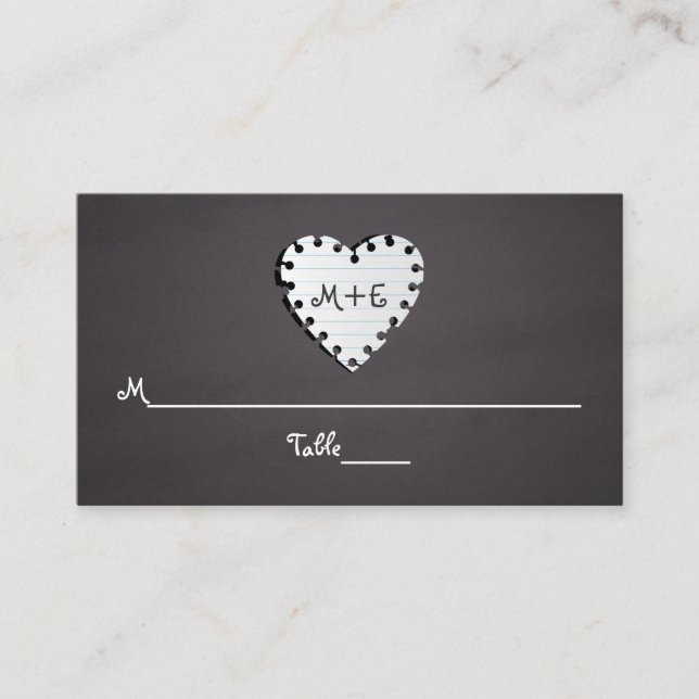 Placement Carte de place mariage monogramme de tableau de bo (Devant)
