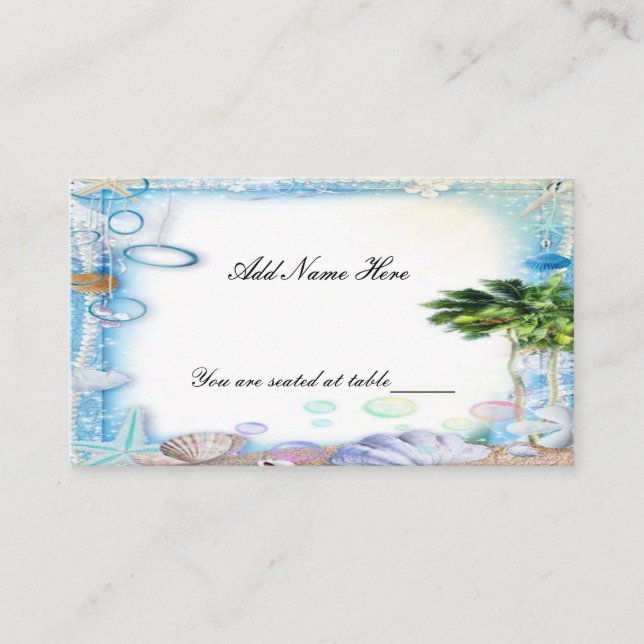 Placement Carte de place Mariage Tropical Beach Seashell (Devant)